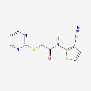 N-(3-cyanothiophen-2-yl)-2-(pyrimidin-2-ylsulfanyl)acetamide