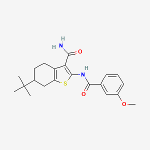 molecular formula C21H26N2O3S B10971034 6-Tert-butyl-2-{[(3-methoxyphenyl)carbonyl]amino}-4,5,6,7-tetrahydro-1-benzothiophene-3-carboxamide 