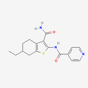 N-(3-carbamoyl-6-ethyl-4,5,6,7-tetrahydro-1-benzothiophen-2-yl)pyridine-4-carboxamide