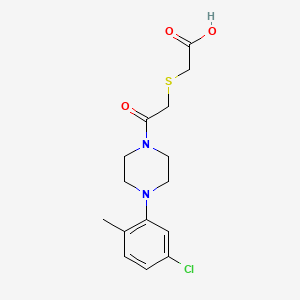 molecular formula C15H19ClN2O3S B10971050 ({2-[4-(5-Chloro-2-methylphenyl)piperazin-1-yl]-2-oxoethyl}sulfanyl)acetic acid 