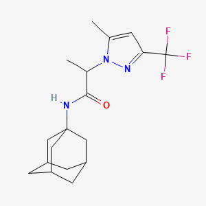 molecular formula C18H24F3N3O B10971055 N-(1-Adamantyl)-2-[5-methyl-3-(trifluoromethyl)-1H-pyrazol-1-YL]propanamide 