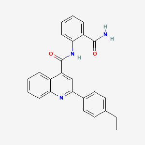 molecular formula C25H21N3O2 B10971065 N-(2-carbamoylphenyl)-2-(4-ethylphenyl)quinoline-4-carboxamide 