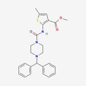 molecular formula C25H27N3O3S B10971074 Methyl 2-({[4-(diphenylmethyl)piperazin-1-yl]carbonyl}amino)-5-methylthiophene-3-carboxylate 