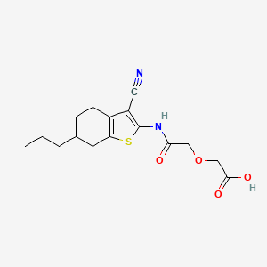 {2-[(3-Cyano-6-propyl-4,5,6,7-tetrahydro-1-benzothiophen-2-yl)amino]-2-oxoethoxy}acetic acid