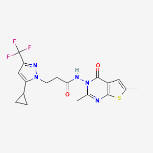 3-[5-Cyclopropyl-3-(trifluoromethyl)-1H-pyrazol-1-YL]-N-[2,6-dimethyl-4-oxothieno[2,3-D]pyrimidin-3(4H)-YL]propanamide