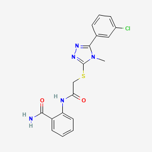 molecular formula C18H16ClN5O2S B10971108 2-[({[5-(3-chlorophenyl)-4-methyl-4H-1,2,4-triazol-3-yl]sulfanyl}acetyl)amino]benzamide 