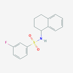 molecular formula C16H16FNO2S B10971133 3-fluoro-N-(1,2,3,4-tetrahydronaphthalen-1-yl)benzenesulfonamide 