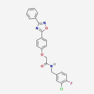 molecular formula C23H17ClFN3O3 B10971164 N-(3-chloro-4-fluorobenzyl)-2-[4-(3-phenyl-1,2,4-oxadiazol-5-yl)phenoxy]acetamide 