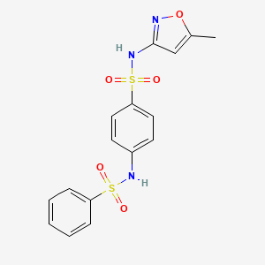 molecular formula C16H15N3O5S2 B10971170 4-benzenesulfonamido-N-(5-methyl-1,2-oxazol-3-yl)benzene-1-sulfonamide 