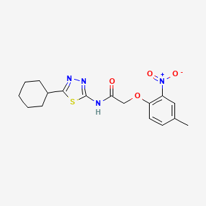 N-(5-cyclohexyl-1,3,4-thiadiazol-2-yl)-2-(4-methyl-2-nitrophenoxy)acetamide