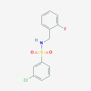 molecular formula C13H11ClFNO2S B10971179 3-chloro-N-(2-fluorobenzyl)benzenesulfonamide 