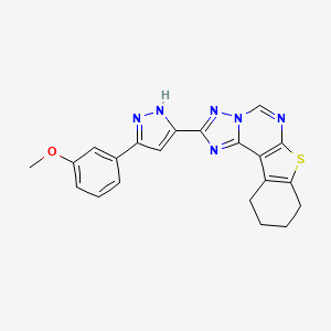 2-[5-(3-methoxyphenyl)-1H-pyrazol-3-yl]-8,9,10,11-tetrahydro[1]benzothieno[3,2-e][1,2,4]triazolo[1,5-c]pyrimidine