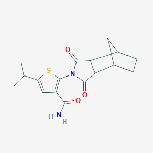 molecular formula C17H20N2O3S B10971202 2-(1,3-dioxooctahydro-2H-4,7-methanoisoindol-2-yl)-5-(propan-2-yl)thiophene-3-carboxamide 