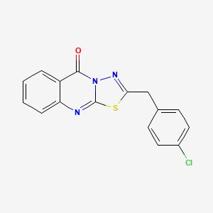 molecular formula C16H10ClN3OS B10971209 2-(4-chlorobenzyl)-5H-[1,3,4]thiadiazolo[2,3-b]quinazolin-5-one 