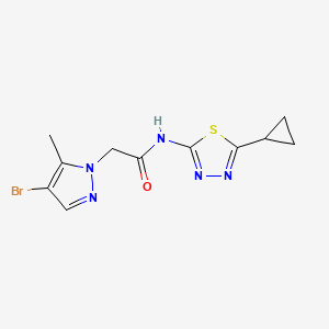 2-(4-bromo-5-methyl-1H-pyrazol-1-yl)-N-(5-cyclopropyl-1,3,4-thiadiazol-2-yl)acetamide