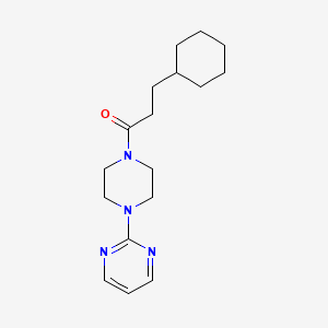 molecular formula C17H26N4O B10971219 3-Cyclohexyl-1-[4-(pyrimidin-2-yl)piperazin-1-yl]propan-1-one 