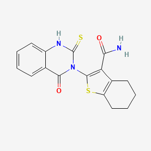 2-(4-oxo-2-sulfanylquinazolin-3(4H)-yl)-4,5,6,7-tetrahydro-1-benzothiophene-3-carboxamide