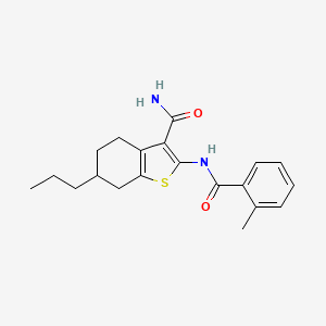 molecular formula C20H24N2O2S B10971271 2-[(2-Methylbenzoyl)amino]-6-propyl-4,5,6,7-tetrahydro-1-benzothiophene-3-carboxamide 