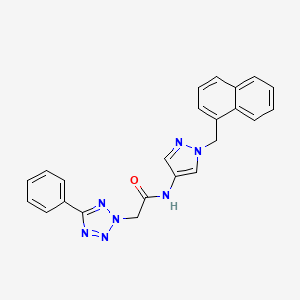 molecular formula C23H19N7O B10971283 N-[1-(naphthalen-1-ylmethyl)-1H-pyrazol-4-yl]-2-(5-phenyl-2H-tetrazol-2-yl)acetamide 