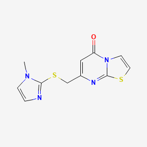 molecular formula C11H10N4OS2 B10971366 7-{[(1-methyl-1H-imidazol-2-yl)sulfanyl]methyl}-5H-[1,3]thiazolo[3,2-a]pyrimidin-5-one 