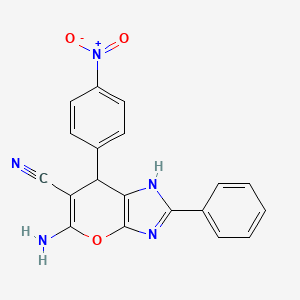 5-Amino-7-(4-nitrophenyl)-2-phenyl-3,7-dihydropyrano[2,3-d]imidazole-6-carbonitrile