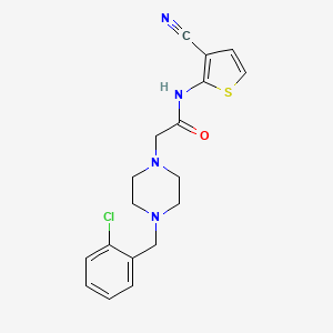 molecular formula C18H19ClN4OS B10971427 2-[4-(2-chlorobenzyl)piperazin-1-yl]-N-(3-cyanothiophen-2-yl)acetamide 