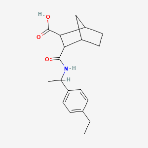 molecular formula C19H25NO3 B10971452 3-{[1-(4-Ethylphenyl)ethyl]carbamoyl}bicyclo[2.2.1]heptane-2-carboxylic acid 