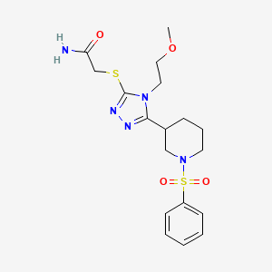 2-({4-(2-methoxyethyl)-5-[1-(phenylsulfonyl)piperidin-3-yl]-4H-1,2,4-triazol-3-yl}sulfanyl)acetamide