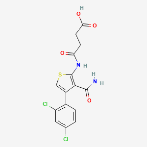 4-{[3-Carbamoyl-4-(2,4-dichlorophenyl)thiophen-2-yl]amino}-4-oxobutanoic acid