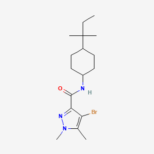 molecular formula C17H28BrN3O B10971528 4-bromo-1,5-dimethyl-N-[4-(2-methylbutan-2-yl)cyclohexyl]-1H-pyrazole-3-carboxamide 