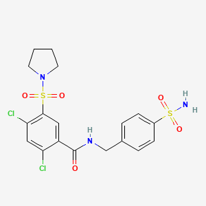 2,4-dichloro-5-(pyrrolidin-1-ylsulfonyl)-N-(4-sulfamoylbenzyl)benzamide