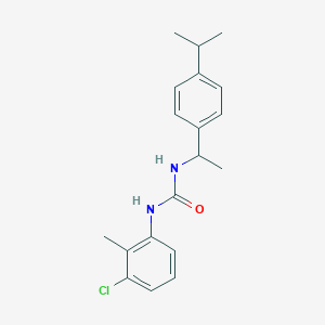 molecular formula C19H23ClN2O B10971639 1-(3-Chloro-2-methylphenyl)-3-{1-[4-(propan-2-yl)phenyl]ethyl}urea 