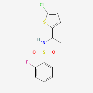 N-[1-(5-chlorothiophen-2-yl)ethyl]-2-fluorobenzenesulfonamide