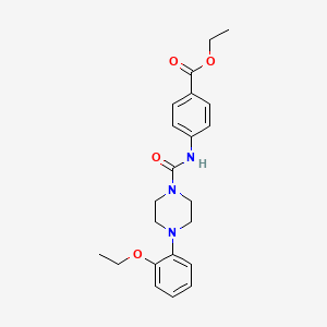 molecular formula C22H27N3O4 B10971672 Ethyl 4-({[4-(2-ethoxyphenyl)piperazin-1-yl]carbonyl}amino)benzoate 