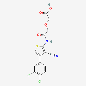 molecular formula C15H10Cl2N2O4S B10971700 (2-{[3-Cyano-4-(3,4-dichlorophenyl)thiophen-2-yl]amino}-2-oxoethoxy)acetic acid 