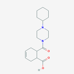 6-[(4-Cyclohexylpiperazin-1-yl)carbonyl]cyclohex-3-ene-1-carboxylic acid