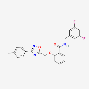 molecular formula C24H19F2N3O3 B10971716 N-(3,5-difluorobenzyl)-2-{[3-(4-methylphenyl)-1,2,4-oxadiazol-5-yl]methoxy}benzamide 