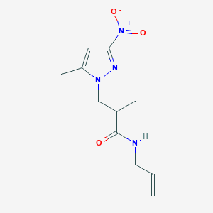 2-methyl-3-(5-methyl-3-nitro-1H-pyrazol-1-yl)-N-(prop-2-en-1-yl)propanamide