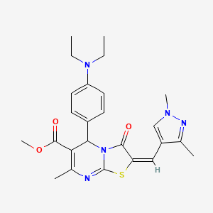 methyl (2E)-5-[4-(diethylamino)phenyl]-2-[(1,3-dimethyl-1H-pyrazol-4-yl)methylidene]-7-methyl-3-oxo-2,3-dihydro-5H-[1,3]thiazolo[3,2-a]pyrimidine-6-carboxylate