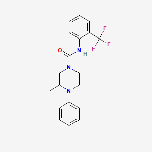 molecular formula C20H22F3N3O B10971742 3-methyl-4-(4-methylphenyl)-N-[2-(trifluoromethyl)phenyl]piperazine-1-carboxamide 