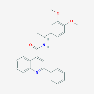 molecular formula C26H24N2O3 B10971754 N-[1-(3,4-dimethoxyphenyl)ethyl]-2-phenylquinoline-4-carboxamide 