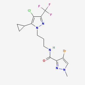 4-bromo-N-{3-[4-chloro-5-cyclopropyl-3-(trifluoromethyl)-1H-pyrazol-1-yl]propyl}-1-methyl-1H-pyrazole-3-carboxamide