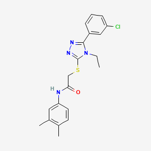 2-{[5-(3-chlorophenyl)-4-ethyl-4H-1,2,4-triazol-3-yl]sulfanyl}-N-(3,4-dimethylphenyl)acetamide