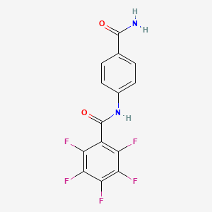 molecular formula C14H7F5N2O2 B10971796 N-(4-carbamoylphenyl)-2,3,4,5,6-pentafluorobenzamide 