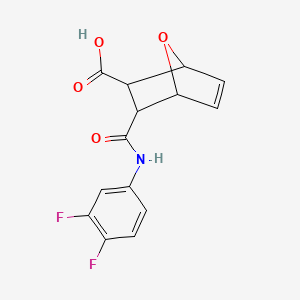 molecular formula C14H11F2NO4 B10971802 3-[(3,4-Difluorophenyl)carbamoyl]-7-oxabicyclo[2.2.1]hept-5-ene-2-carboxylic acid 