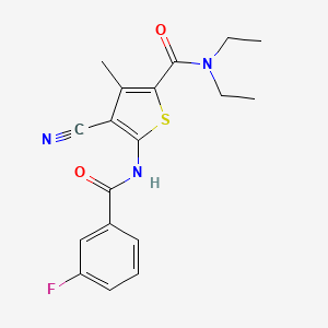 4-cyano-N,N-diethyl-5-{[(3-fluorophenyl)carbonyl]amino}-3-methylthiophene-2-carboxamide