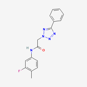 molecular formula C16H14FN5O B10971831 N-(3-fluoro-4-methylphenyl)-2-(5-phenyl-2H-tetrazol-2-yl)acetamide 