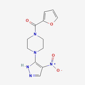 molecular formula C12H13N5O4 B10971835 furan-2-yl[4-(4-nitro-1H-pyrazol-5-yl)piperazin-1-yl]methanone 