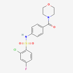 2-chloro-4-fluoro-N-[4-(morpholin-4-ylcarbonyl)phenyl]benzenesulfonamide