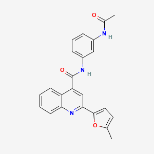 N-(3-acetamidophenyl)-2-(5-methylfuran-2-yl)quinoline-4-carboxamide